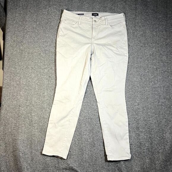 NYDJ Denim - NYDJ Alina Convertible Ankle Jeans Gray Lift Tuck Size 12 Womens Mom Preppy